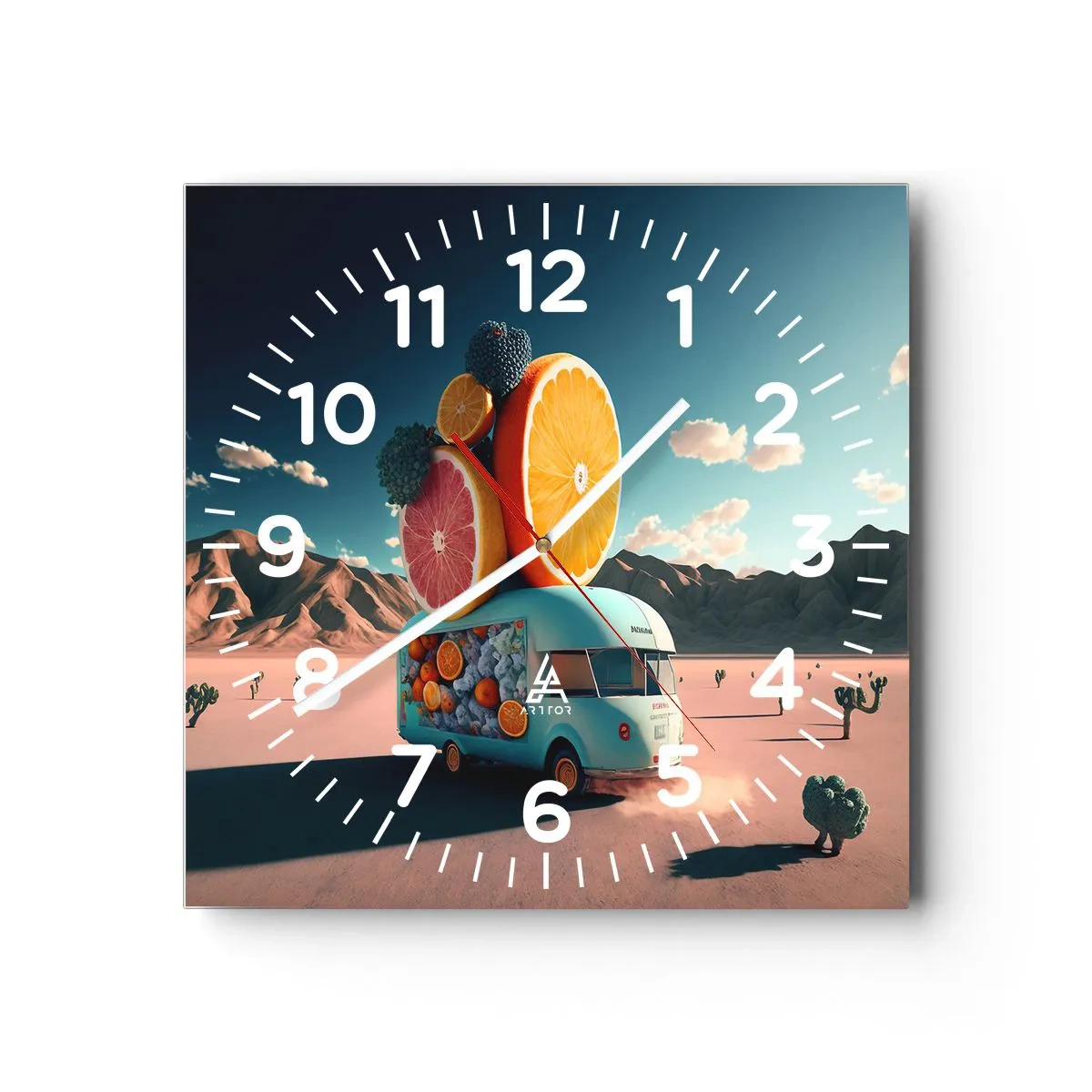 Orologio da parete - Orologio in Vetro - Il sapore delle vacanze - 40x40 cm