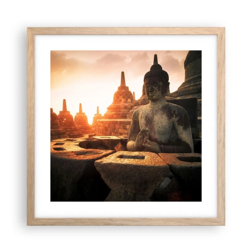 Poster in cornice rovere chiaro - La pagoda della grande saggezza - 40x40 cm
