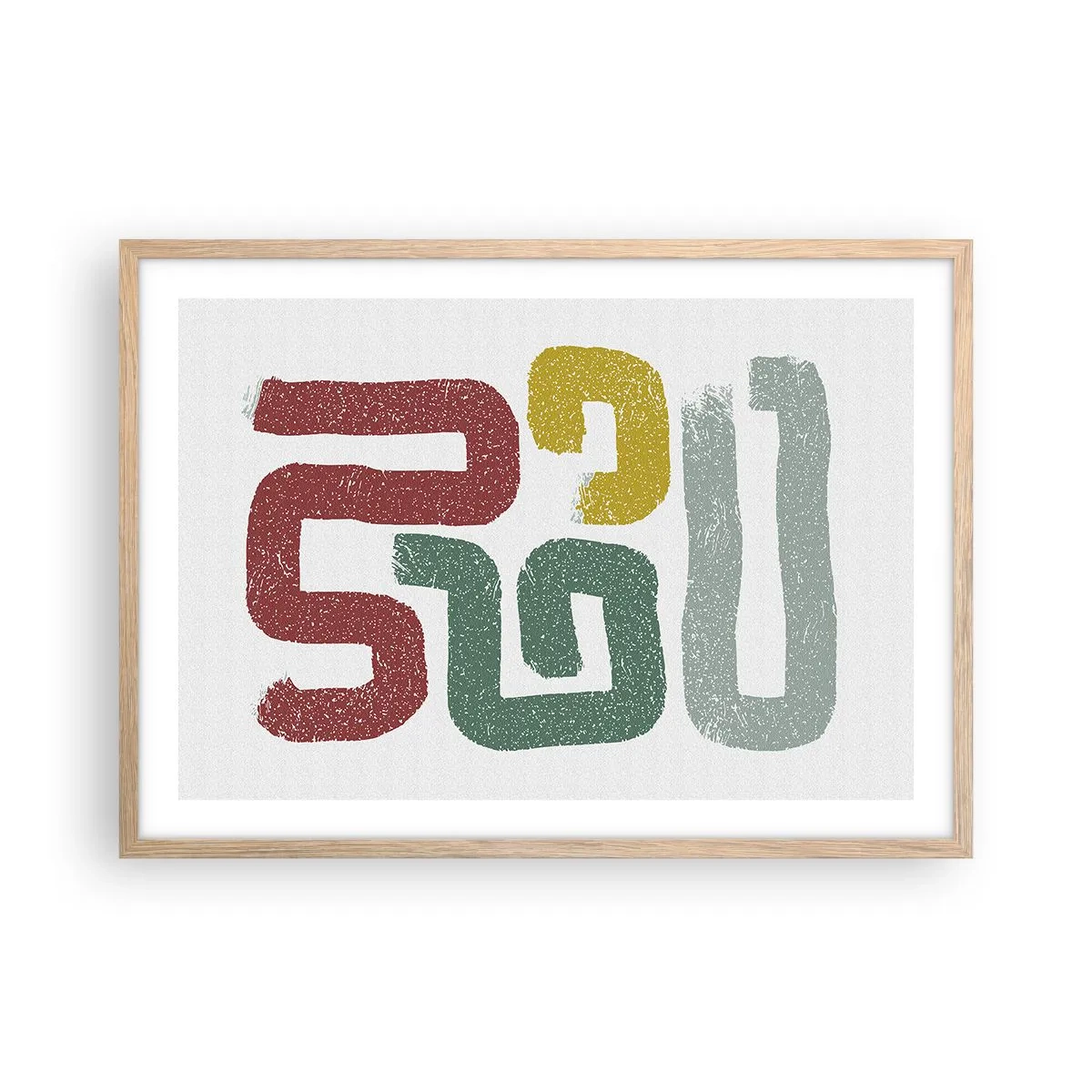 Poster in cornice rovere chiaro - In una lingua sconosciuta - 70x50 cm