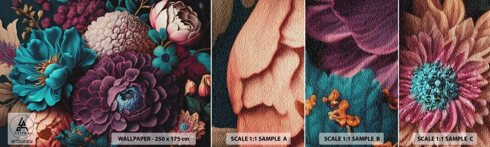 Campione di Fotomurale Adesivo Deluxe Sticker - Ricchezza della natura - Fiori, Botanica, Vintage ▾ - 100x30 cm