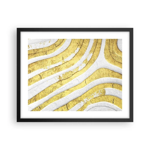 Poster in cornice nera - Composizione in bianco e oro - 50x40 cm