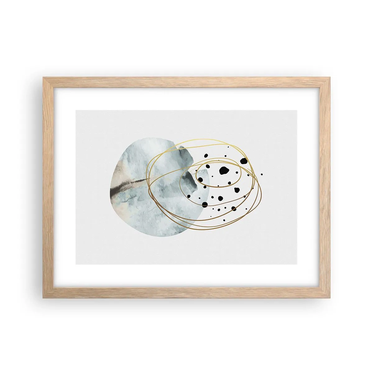 Poster in cornice rovere chiaro - Nell'abbraccio dello spazio - 40x30 cm