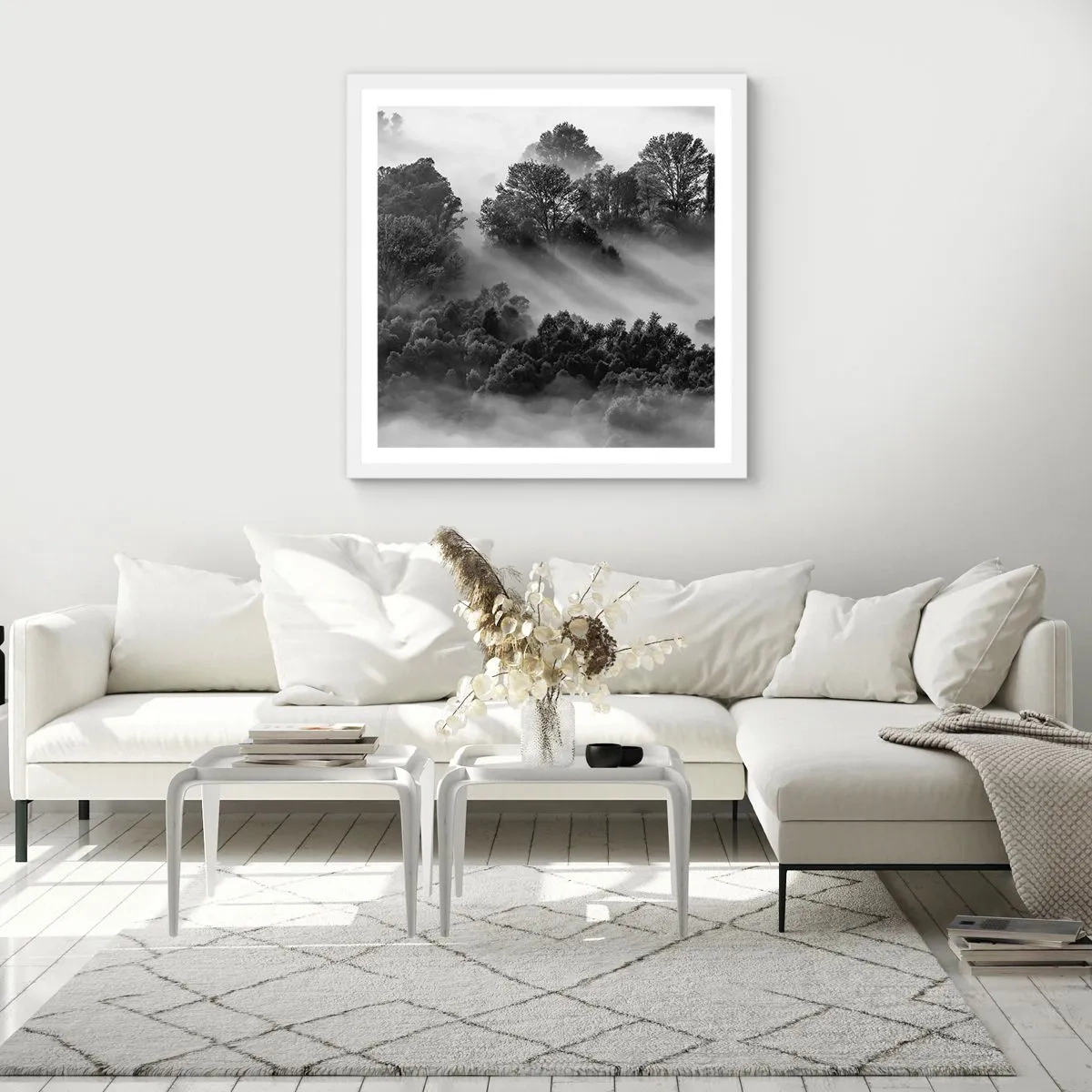 Poster in cornice bianca - Risveglio dal sonno - 50x50 cm