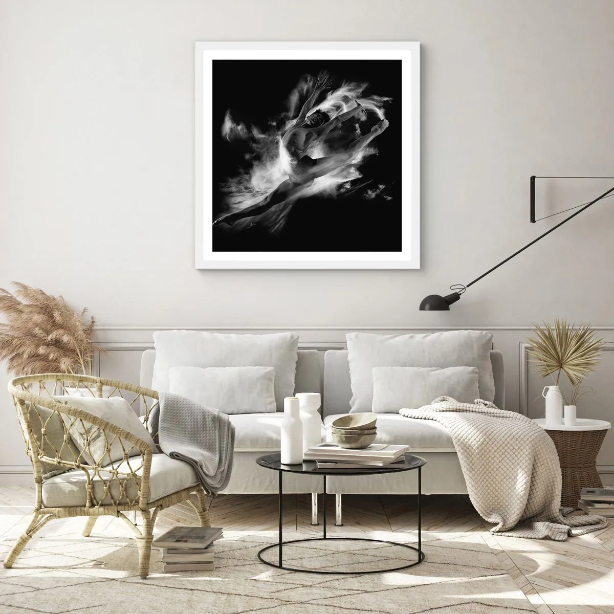 Poster in cornice bianca - Fermo in volo - 50x50 cm