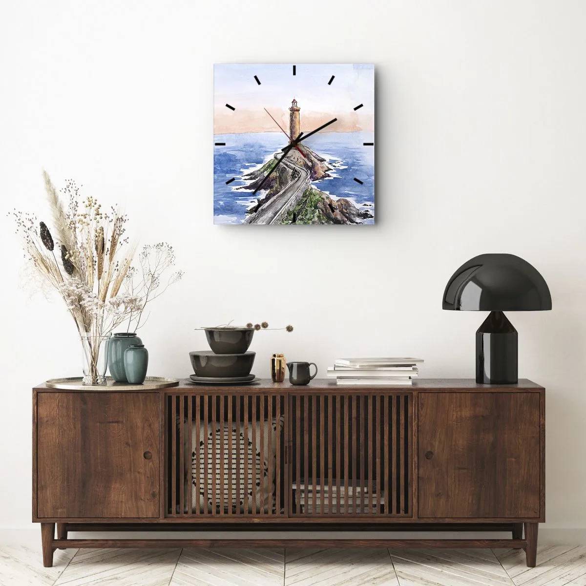 Orologio da parete - Orologio in Vetro - Rivolto verso il mare - 40x40 cm