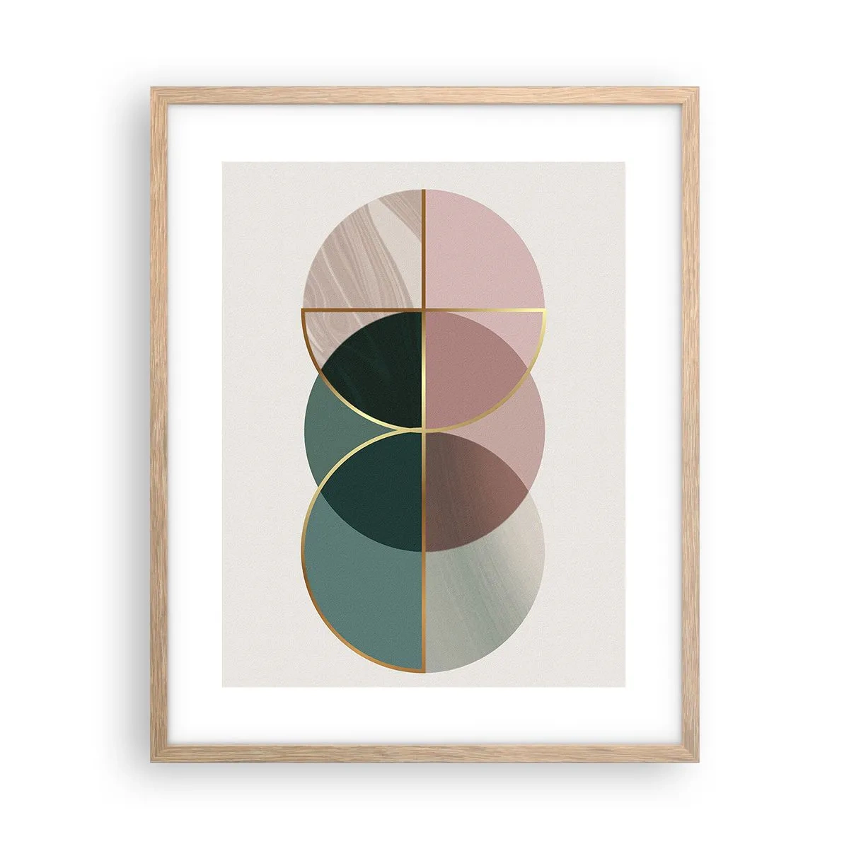 Poster in cornice rovere chiaro - Un cerchio dietro l'altro... - 40x50 cm