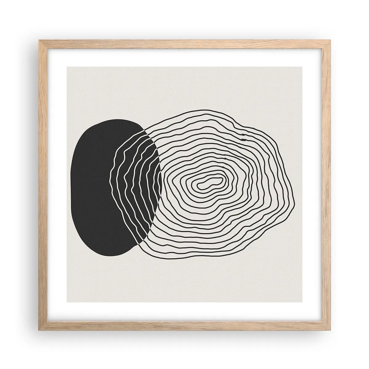 Poster in cornice rovere chiaro - Durata e vibrazione - 50x50 cm