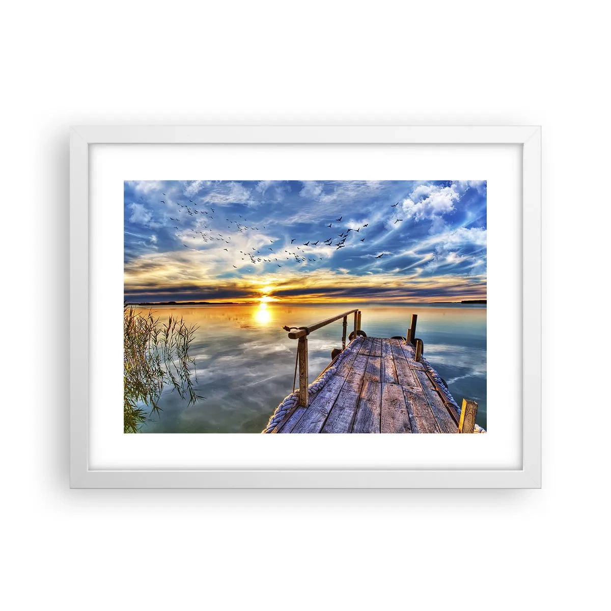 Poster in cornice bianca - Il vento è andato a dormire - 40x30 cm