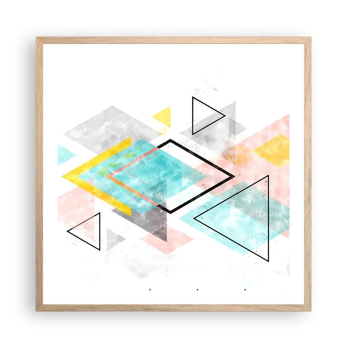 Poster in cornice rovere chiaro - Gioco geometrico - 60x60 cm