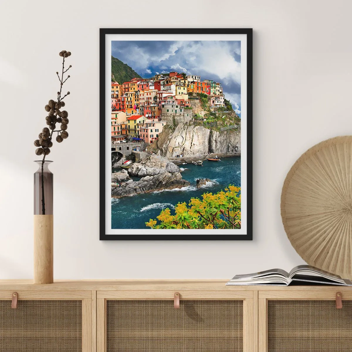 Poster in cornice nera - Aggrappate alla roccia - 40x50 cm