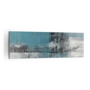 Quadro su tela - Stampe su Tela - Una composizione astratta nelle tonalità del blu con texture e strati. - 160x50cm - Acqua e aria - Decorazione murale moderna per soggiorno e camera da letto ARTTOR