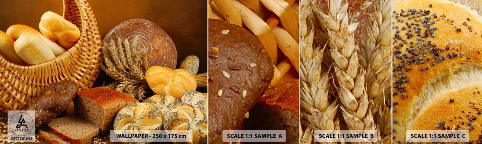 Campione Di Fotomurale Standard Eco - Direttamente dal forno - Gastronomia, Pane, Pane - 100x30 cm