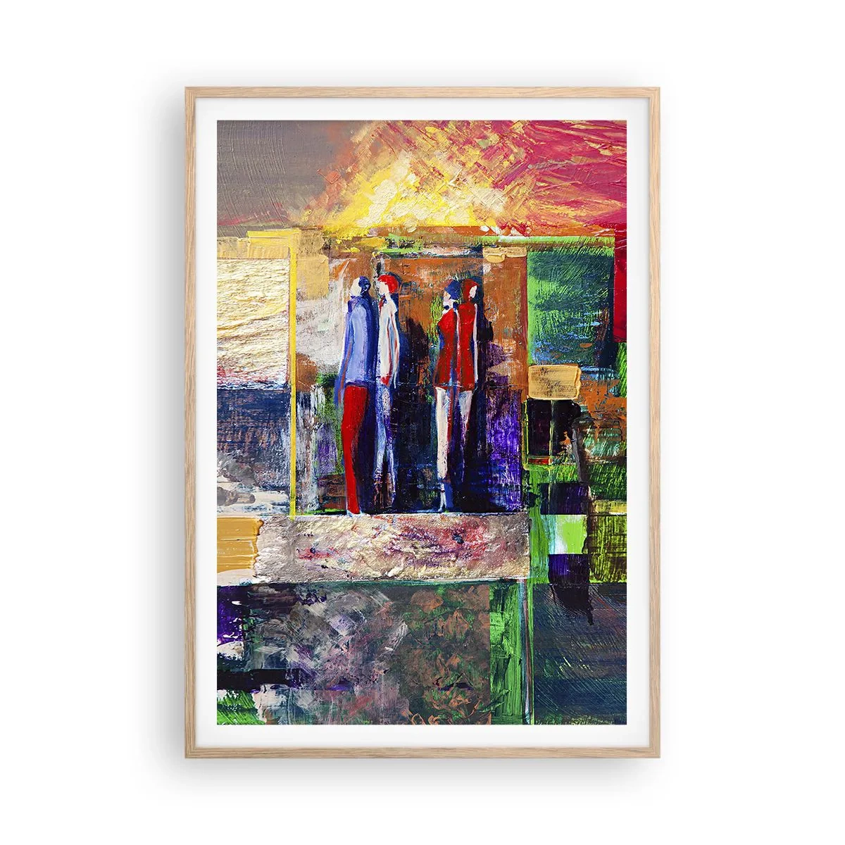 Poster in cornice rovere chiaro - Relazioni ed emozioni - 70x100 cm