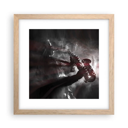 Poster in cornice rovere chiaro - Nei fumi del jazz - 30x30 cm