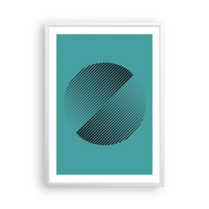 Poster in cornice bianca - Cerchio: variazione geometrica - 50x70 cm