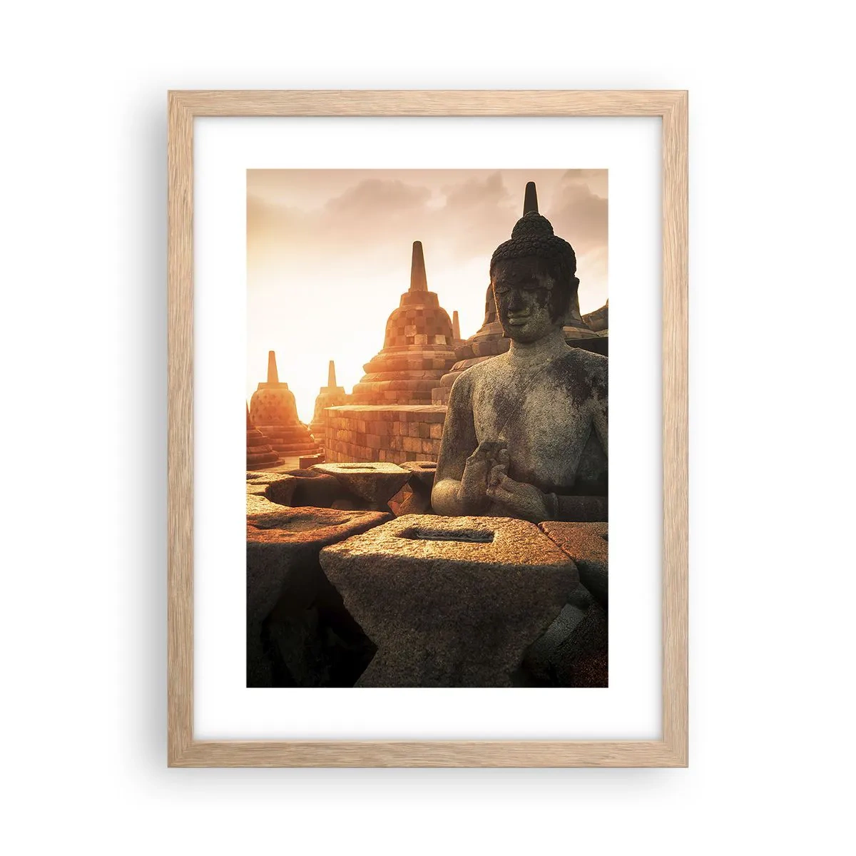 Poster in cornice rovere chiaro - La pagoda della grande saggezza - 30x40 cm