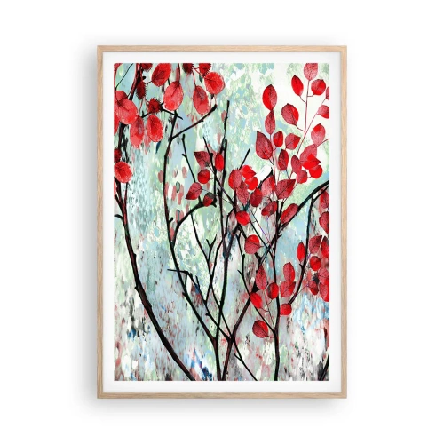 Poster in cornice rovere chiaro - Albero in scarlatto - 70x100 cm