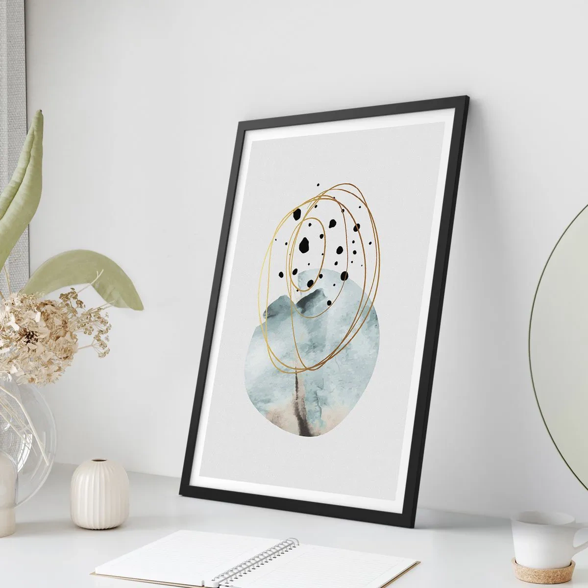 Poster in cornice nera - Nell'abbraccio dello spazio - 40x50 cm