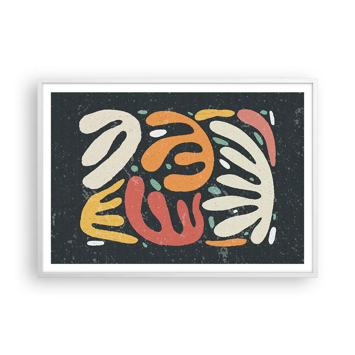 Poster in cornice bianca - Composizione: adesso ti acchiappo - 100x70 cm