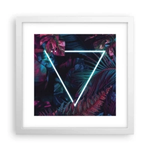 Poster in cornice bianca - Giardino in stile discoteca - 30x30 cm