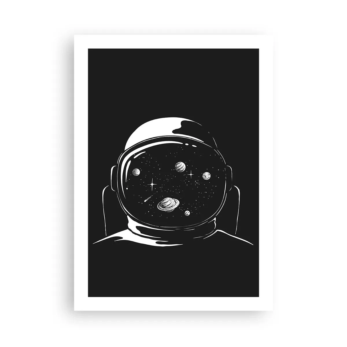 Poster - Astronauta con lo spazio riflesso nel suo casco - 50x70cm - Panorama niente male - Decorazione murale moderna per soggiorno e camera da letto ARTTOR