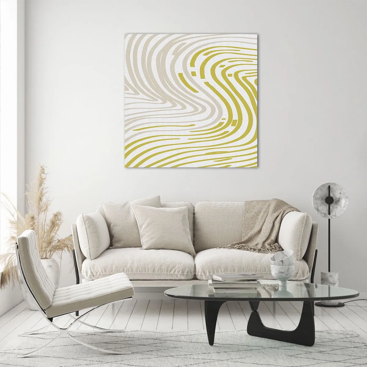 Quadro su vetro - Composizione con lieve deflessione - 50x50 cm