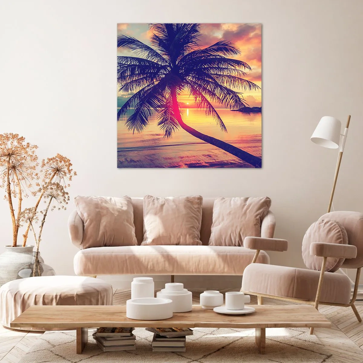 Quadro su tela - Stampe su Tela - Sera sotto le palme - 30x30 cm
