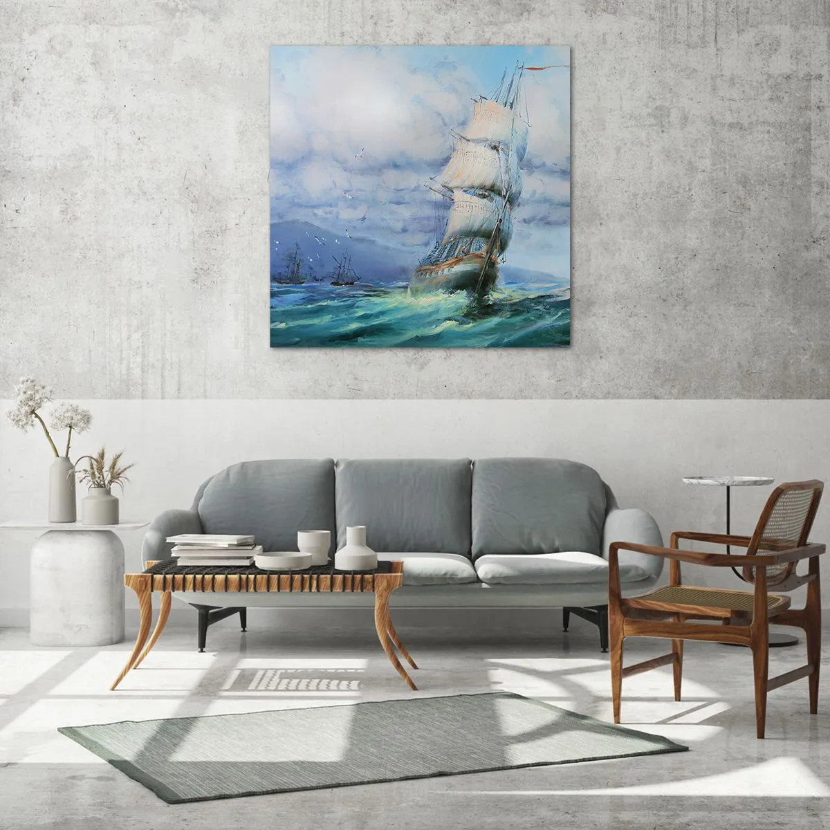 Quadro su vetro - Con il vento in favore - 40x40 cm