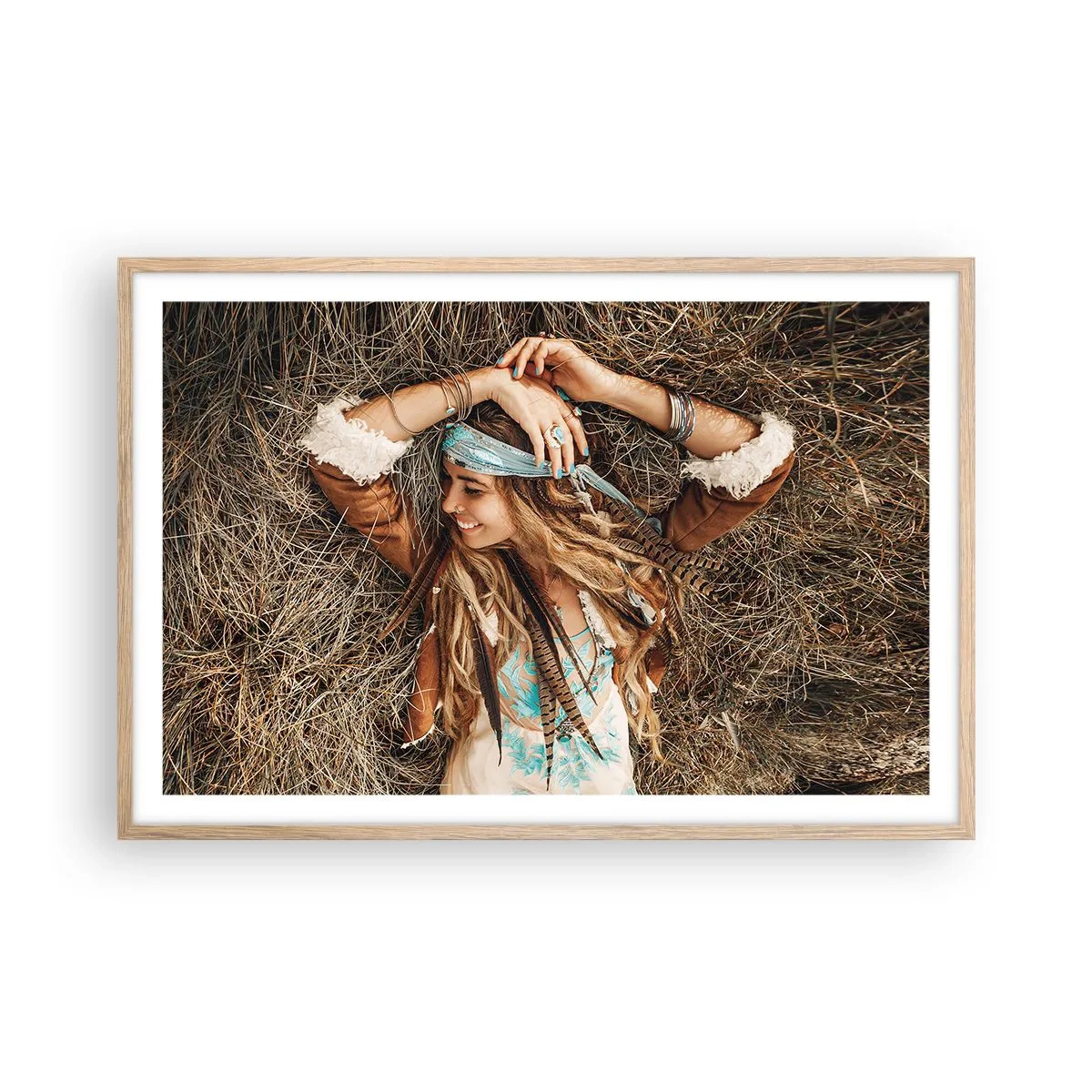 Poster in cornice rovere chiaro - Verso gli anni dell'amore - 91x61 cm