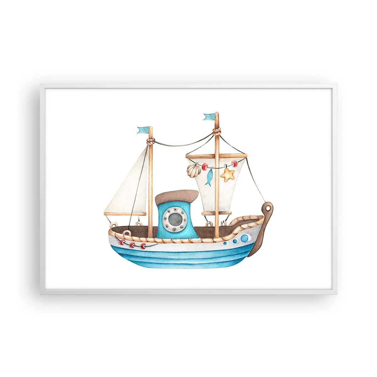 Poster in cornice bianca - Benvenuta avventura! - 100x70 cm