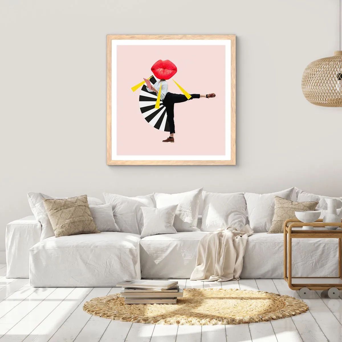 Poster in cornice rovere chiaro - Pop-art surrealistica - 60x60 cm