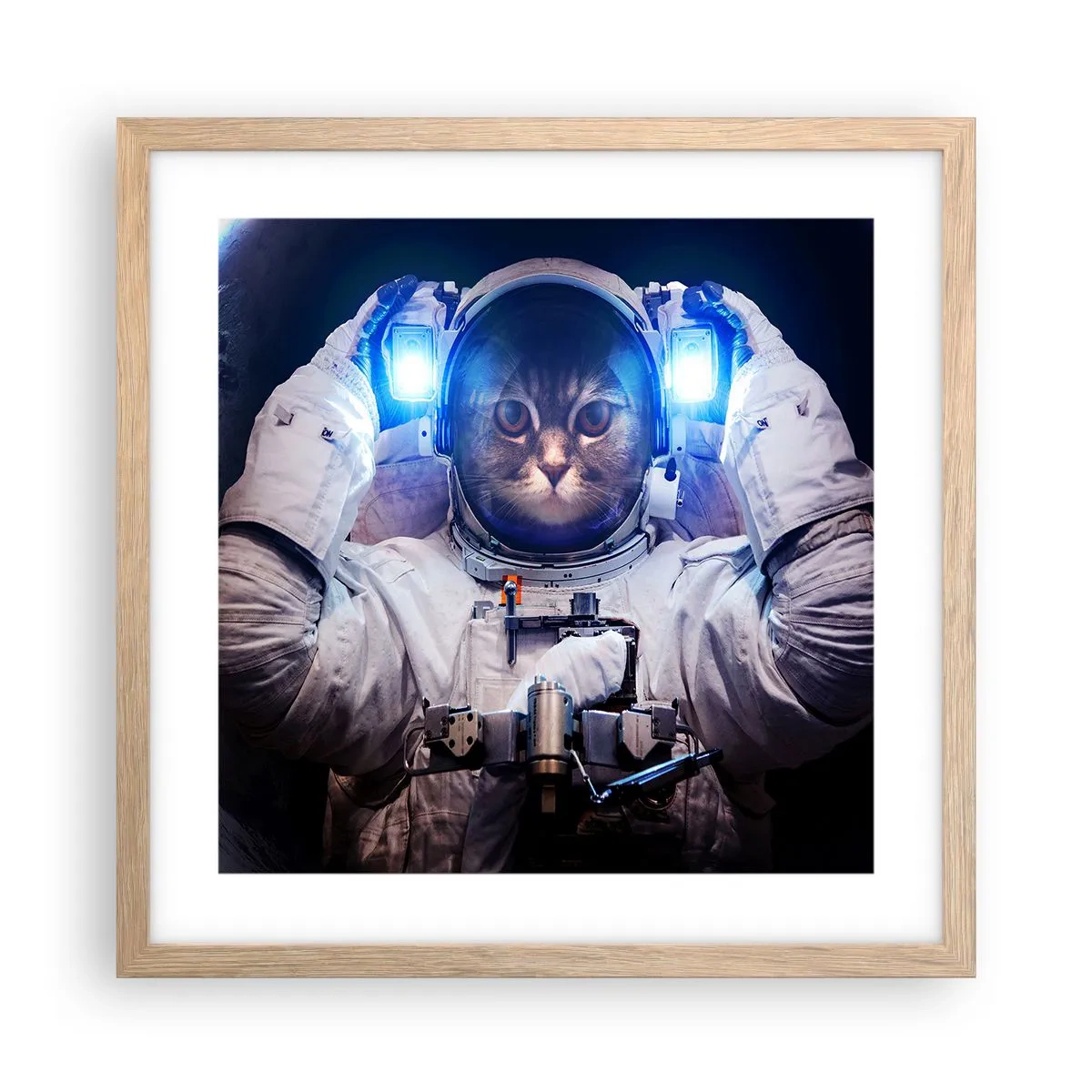 Poster in cornice rovere chiaro - Houston, avete un problema - 40x40 cm