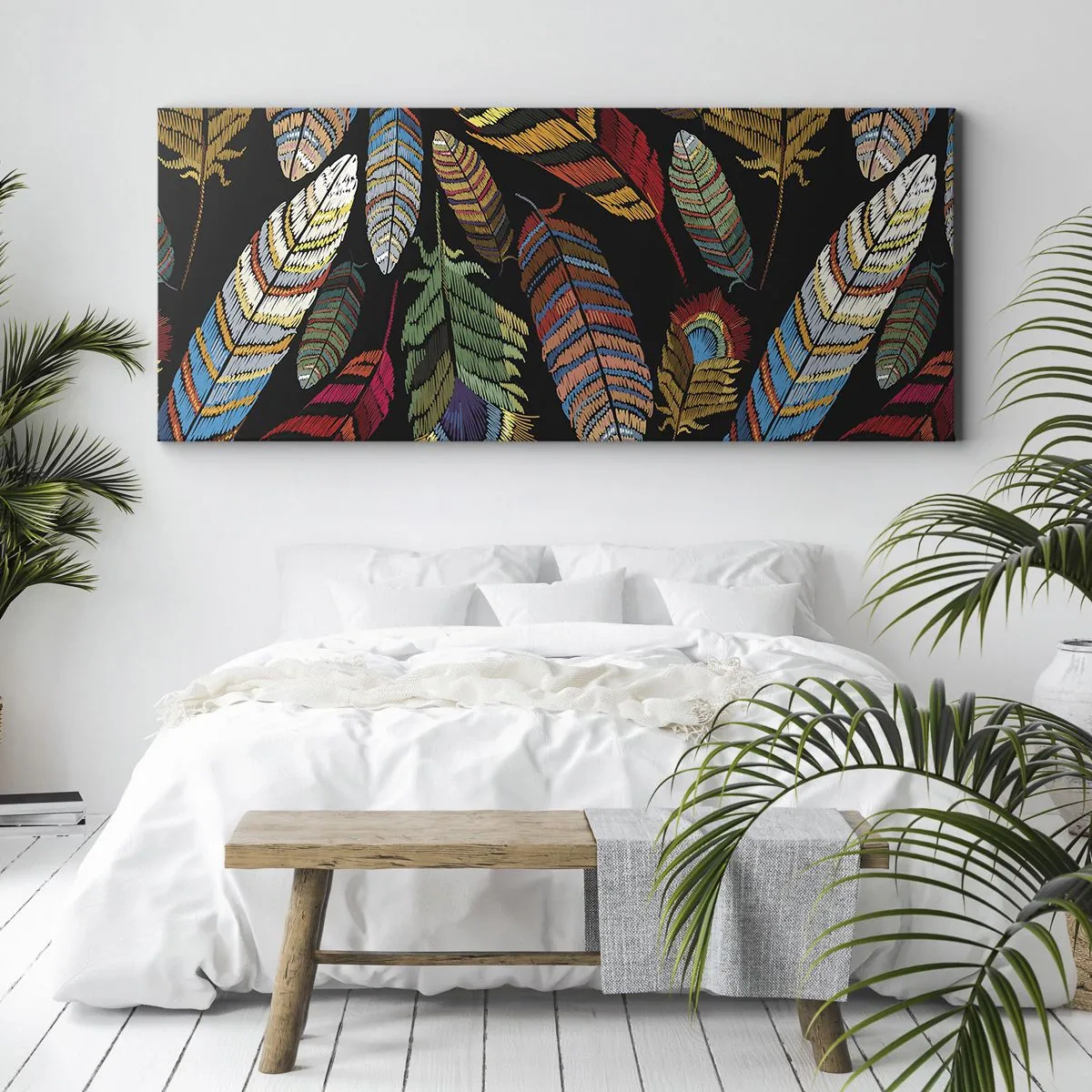 Quadro su tela - Stampe su Tela - Il carnevale degli uccelli - 100x40 cm