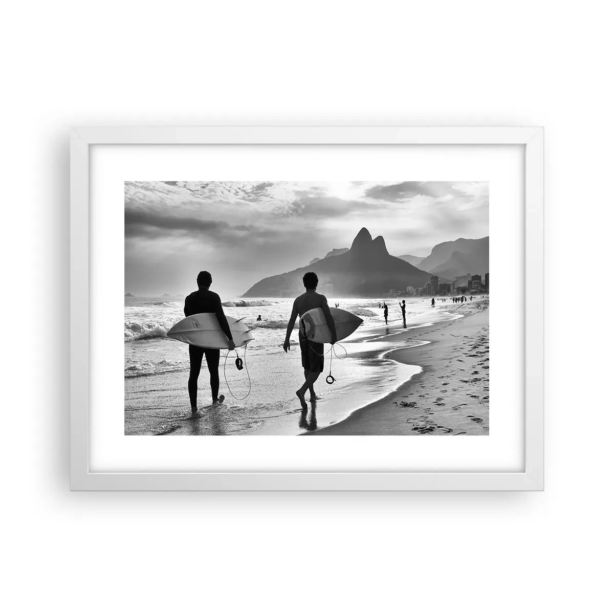 Poster in cornice bianca - Samba su un'unica onda - 40x30 cm