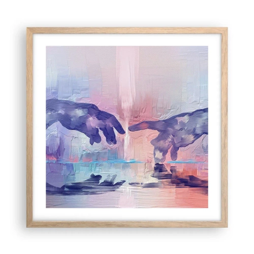 Poster in cornice rovere chiaro - La scintilla divina della vita - 50x50 cm