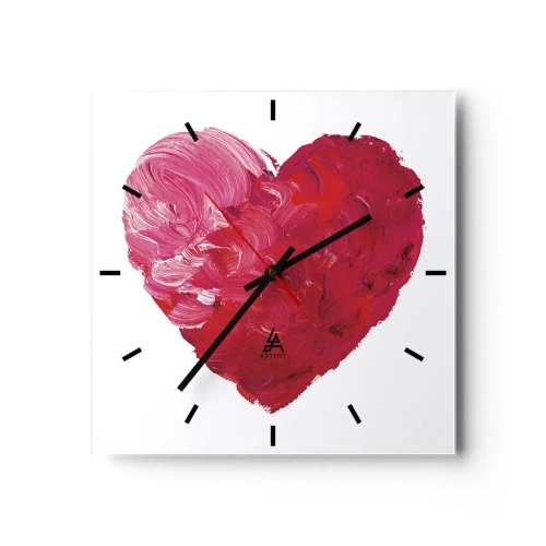 Orologio da parete - Orologio in Vetro - All you need is love - 40x40 cm