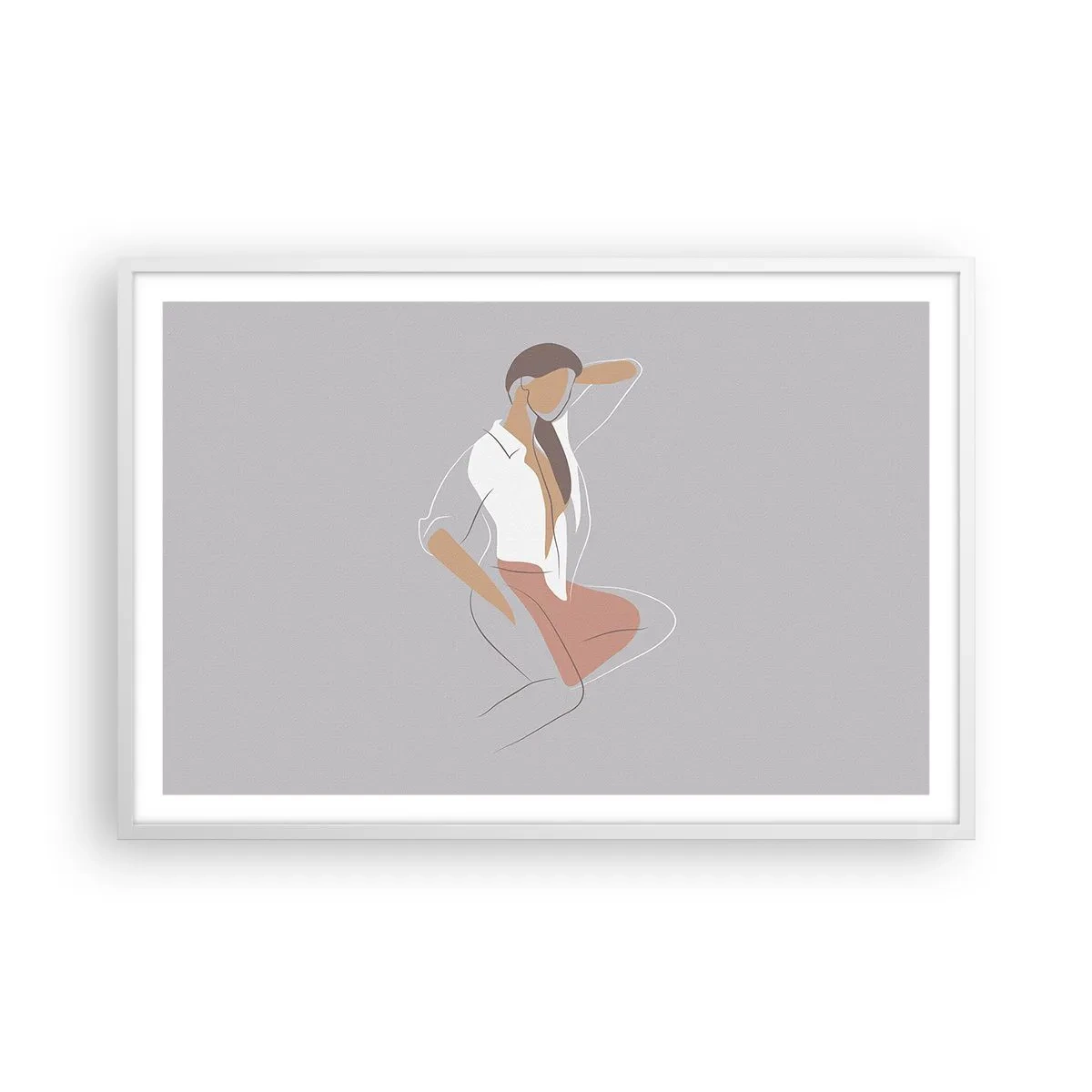 Poster in cornice bianca - Profilo di bellezza - 91x61 cm