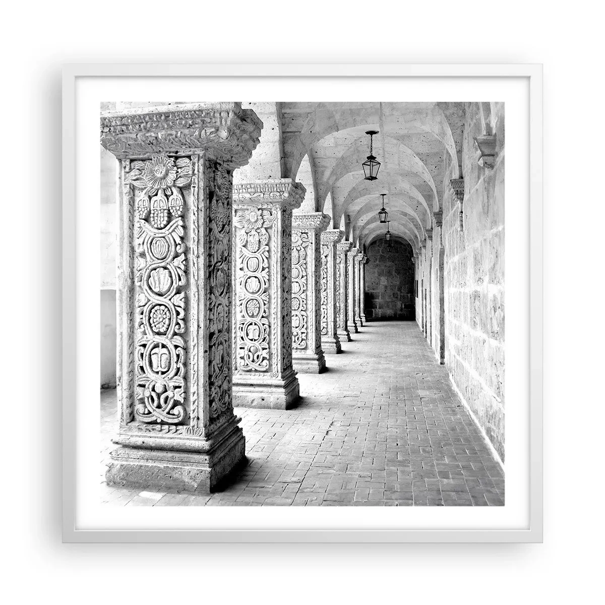 Poster in cornice bianca - Dove porterà? - 60x60 cm