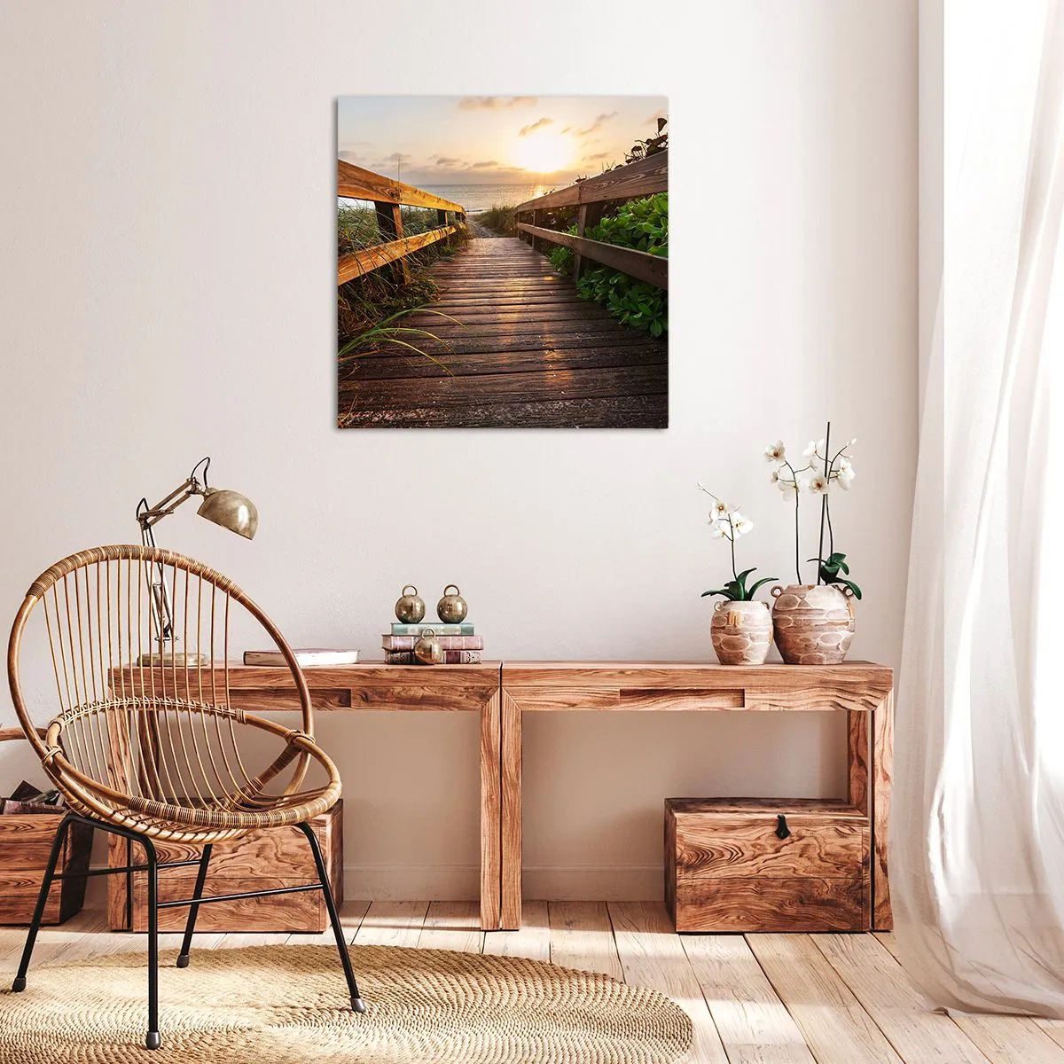 Quadro su tela - Stampe su Tela - Dritto verso la riva - 40x40 cm