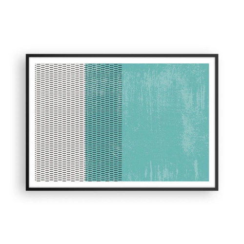 Poster in cornice nera - Composizione geometrica con turchese e linee - 100x70cm - Composizione equilibrata - Decorazione murale moderna per soggiorno e camera da letto ARTTOR