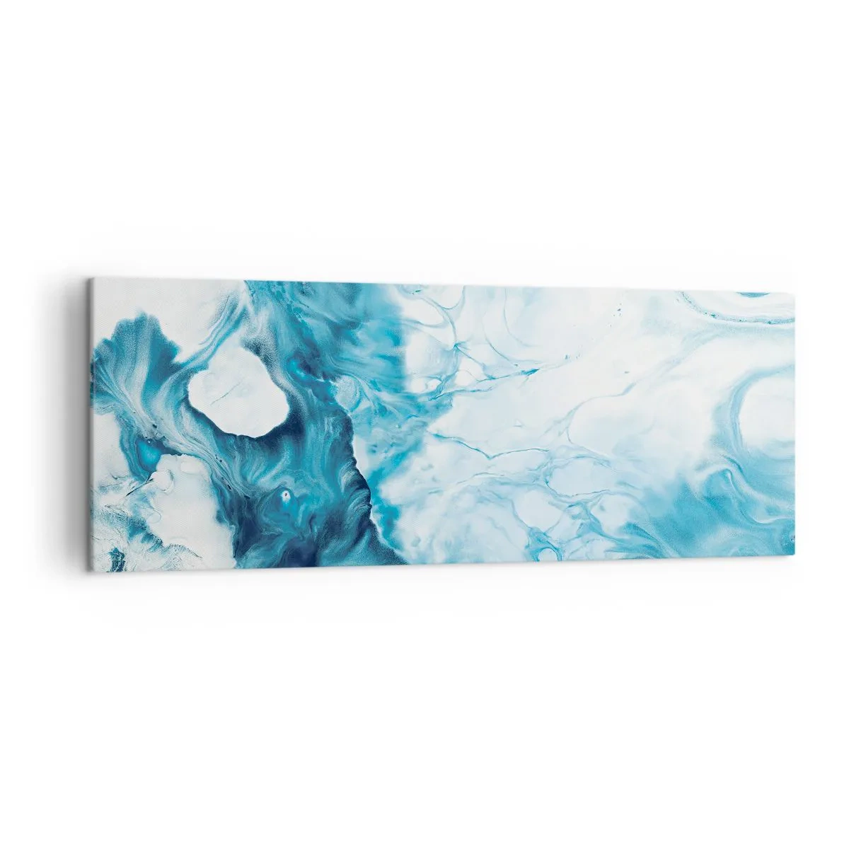 Quadro su tela - Stampe su Tela - Motivo astratto nei toni del blu - 140x50cm - Concerto di blu - Decorazione murale moderna per soggiorno e camera da letto ARTTOR