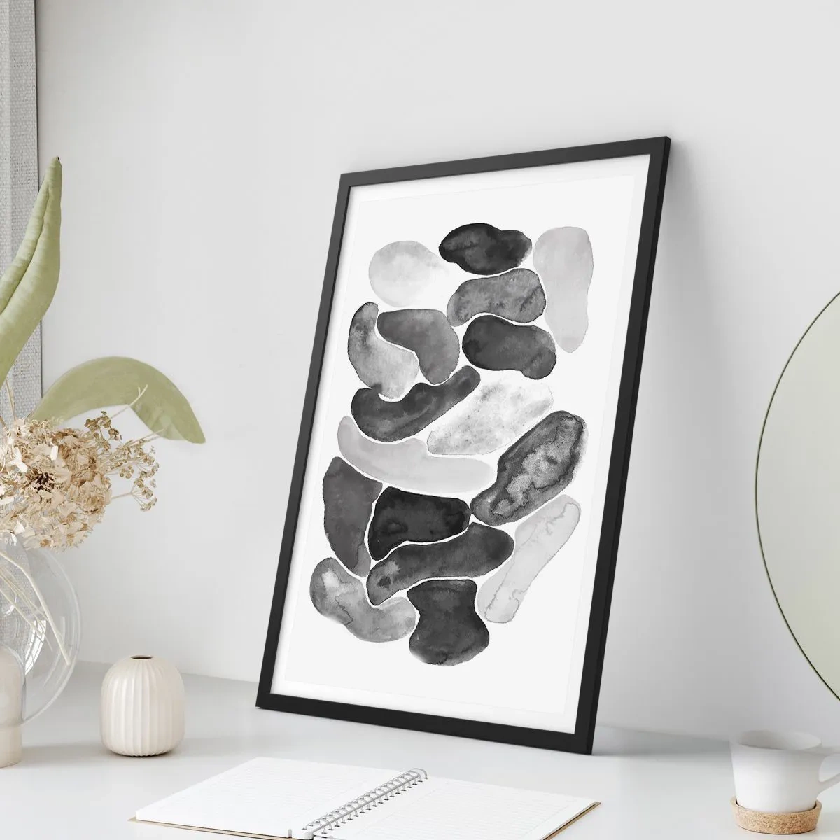 Poster in cornice nera - Astrazione rocciosa - 30x40 cm
