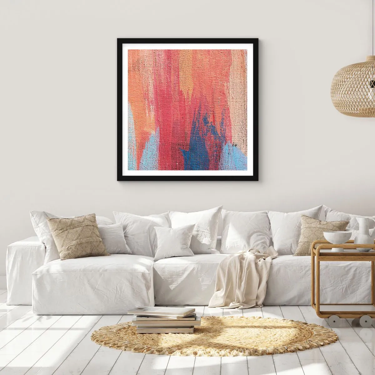 Poster in cornice nera - Colando con l'arcobaleno - 40x40 cm