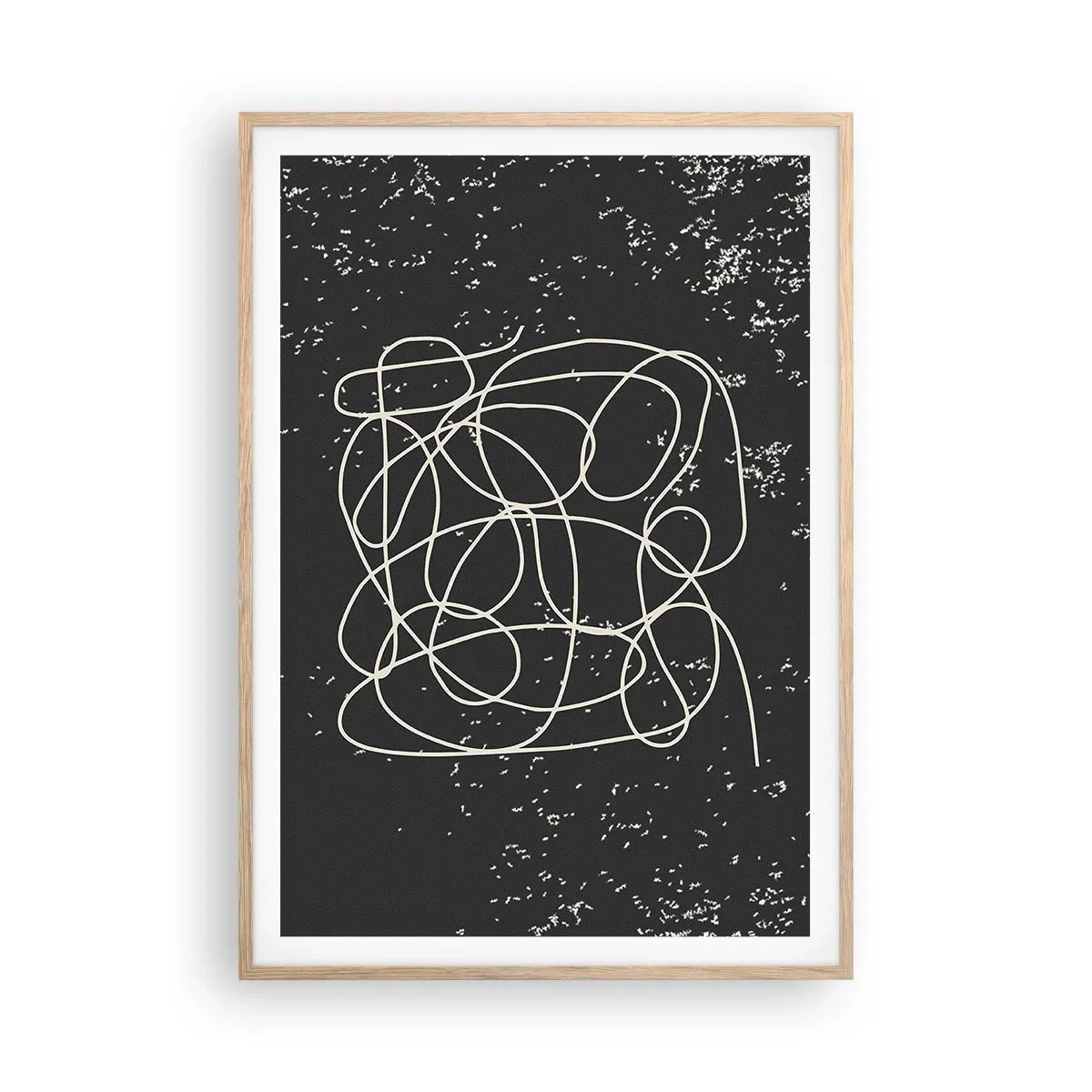 Poster in cornice rovere chiaro - Il caos dei pensieri - 70x100 cm