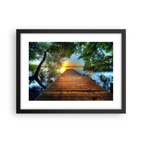 Poster in cornice nera - Non avere fretta, siediti - 40x30 cm