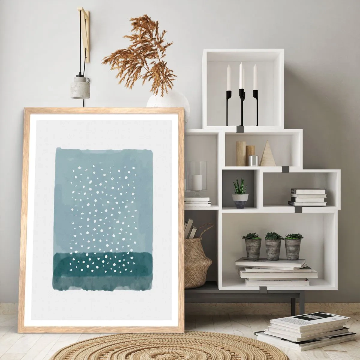 Poster in cornice rovere chiaro - Spuntate nel blu - 30x40 cm