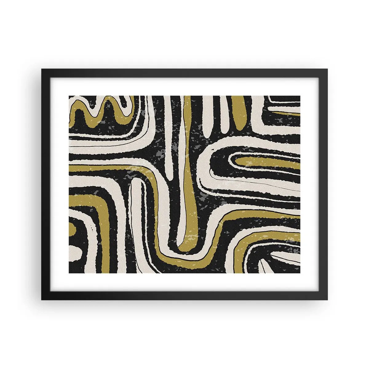 Poster in cornice nera - Composizione: strade e vicoli - 50x40 cm