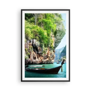 Poster in cornice nera - Invito a un viaggio esotico - 61x91 cm