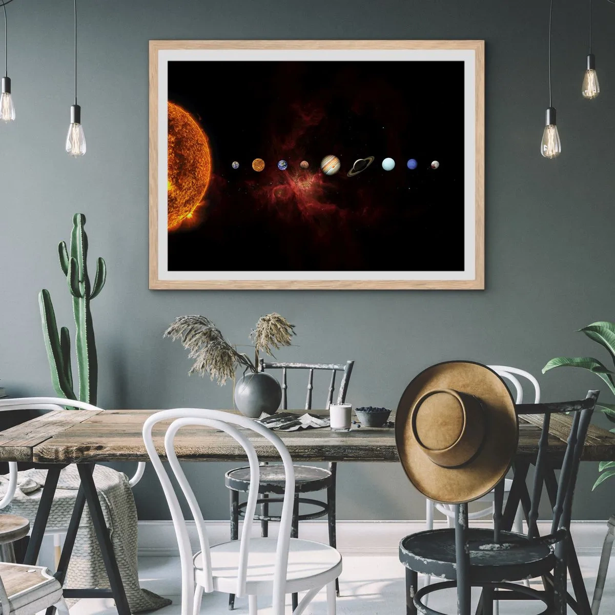 Poster in cornice rovere chiaro - Il nostro vicinato - 70x50 cm