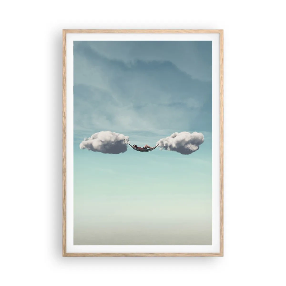 Poster in cornice rovere chiaro - La felicità del momento - 70x100 cm